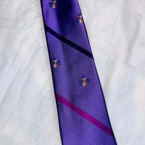 Egara Purple Silk Tie with Coat if Arms Logo